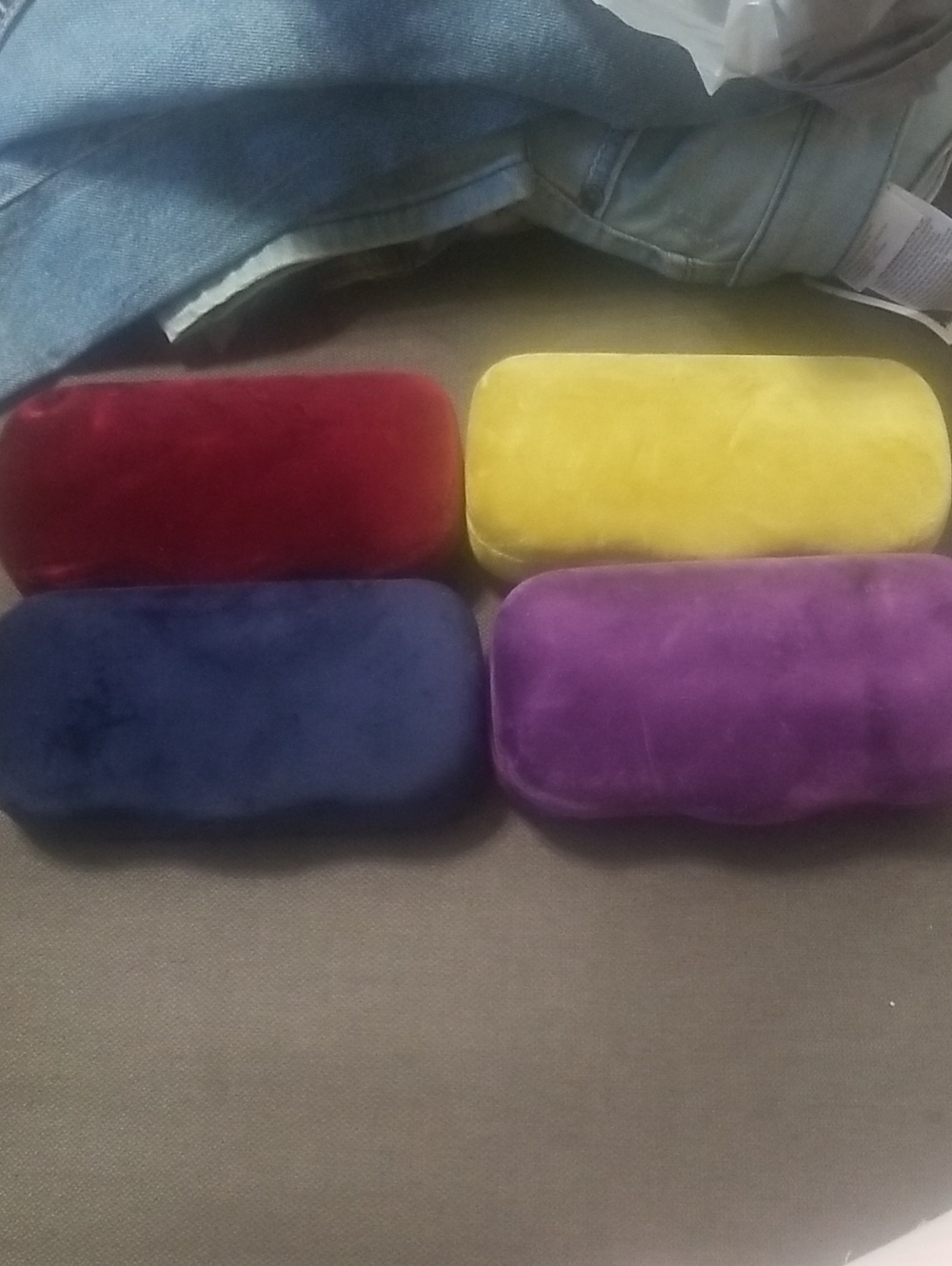 Gucci Sunglasses Velvet Cases in Red, Yellow, Blue, Purple